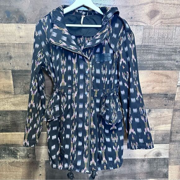 Free People Ikat parka Hooded Jacket size S - Picture 1 of 13